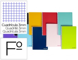 Cuaderno espiral Liderpapel Smart Folio tapa blanda 80h 60g cuadro 3mm. colores surtidos